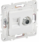 Розетка 2гн комп+ТВ RJ45+TV с/у белый арктический механизм кат.5E SK-A14W SKANDY IEK (1/10/100)