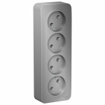 Розетка 4гн без З/К о/у алюминий изол.пласт. 16А IP20 Blanca Systeme Electric