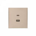 Розетка STRONG USB-A+Type-C 3А с функцией быстрой зарядки шелк KRANZ Розетка STRONG USB-A+Type-C 3А с функцией быстрой зарядки шелк KRANZ
