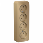 Розетка 4гн без З/К о/у титан изол.пласт. 16А IP20 Blanca Schneider Electric