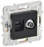 Розетка 2гн комп+ТВ RJ45+TV с/у черный механизм кат.6E SK-A15Bl SKANDY IEK (1/10/100)