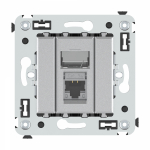 Накладка/вставка для подкл. ср-в связи и выч. техники с/у пластик серебро DKC Avanti