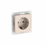 Розетка 1гн с З/К с/у крем механизм 16А быстрозажим AtlasDesign Systeme Electric (1/20)