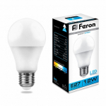 Лампа светодиодная, (12W) 230V E27 6400K  A60, LB-93