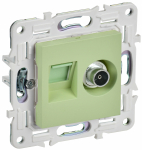 Розетка 2гн комп+ТВ RJ45+TV с/у мятный механизм кат.5E SK-A14M SKANDY IEK (1/10/100)