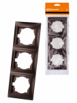 Рамка 3гн шоколад вертикальная Лама TDM