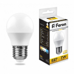 Лампа светодиодная, (7W) 230V E27 6400K G45, LB-95