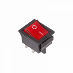 Выключатель клавишный 250V 16А (4с) ON-OFF красный с подсветкой REXANT (10/10/500)