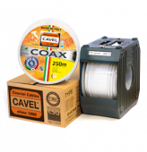 250м (фасовка) - Кабель телевизионный SAT 703B Cu/Al/CuSn телевизионный (75%) (1,13мм медь) 75 Ом, белый CAVEL (250)_