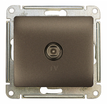 Розетка 1гн ТВ проходная с/у графит механизм Glossa Systeme Electric (1/10)