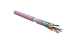Кабель витая пара F/UTP, категория 5e, 4 пары (24 AWG), одножильный(solid), экран - фольга, LSZH, Hyperline FUTP4-C5E-S24-IN-LSZH-PK-305 (305м)