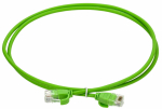 ITK Коммутационный шнур кат.6 UTP 1м slim язычок зел.