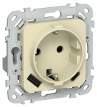 FLITE Роз.с з/к/ш 16А USB AC 20Вт б/к РСЮшс11-1-ФлН нав. IEK