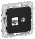 FLITE Роз. 2-я RJ45/TV кат.6 UTP РКТВ6-2-0-ФлЧ чер. IEK FLITE Роз. 2-я RJ45/TV кат.6 UTP РКТВ6-2-0-ФлЧ чер. IEK