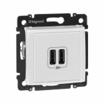 Розетка 2гн USB+USB с/у белый механизм Valena Legrand  (1/10/100)