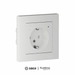Розетка 1гн с З/К шторки с/у белый в сборе 16А SMART Zigbee AtlasDesign Systeme Electric Розетка 1гн с З/К шторки с/у белый в сборе 16А SMART Zigbee AtlasDesign Systeme Electric
