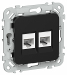 FLITE Роз. 2-я комп. RJ45 кат.6 UTP РК6-2-0-ФлЧ чер. IEK