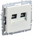 Розетка 2гн комп+комп RJ45+RJ45 с/у жемчуг кат.6 механизм РК11-2-БрЖ BRITE IEK (10/100)