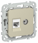 FLITE Роз. 2-я RJ45/TV кат.6 UTP РКТВ6-2-0-ФлШ шам. IEK FLITE Роз. 2-я RJ45/TV кат.6 UTP РКТВ6-2-0-ФлШ шам. IEK