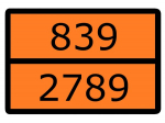 Знак для маркировки опасных грузов "Номер ООН 839/2789" ГОСТ Р 52290-2004 300х400 мм, пленка самоклеящаяся ГОСТ 19433-88 EKF