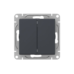 Механизм выключателя, двухклавишный, кнопочный, графит Эпика EKF