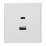 Розетка 1гн USB+tapeC шторки с/у жемчуг механизм с рамкой 5В/2,4А 5В/3А быстрая зарядка MIELE STRONG 16А KRANZ (1/80)