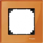 Рамка 1-пост. цвет оранжевый Оранжевый кальцит прозрачная глянцевый, стекло горизонт. и вертик., IP20 MERTEN SE