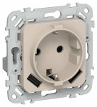 FLITE Роз.с з/к/ш 16А USB AA 3,1А б/к РСЮша11-1-ФлЛ льн. IEK