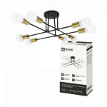 Светильник потолочный под лампу LOFT EASY-8E27-BLT 8хЕ27 черный, латунь IN HOME Светильник потолочный под лампу LOFT EASY-8E27-BLT 8хЕ27 черный, латунь IN HOME