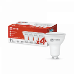 Лампа светодиодная LED-JCDRC-VC 4PACK 11Вт 230В GU10 4000К 990Лм (4шт./упак) IN HOME