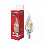 Лампа светодиодная LED-СВЕЧА НА ВЕТРУ-deco 12Вт 230В Е14 4000К 1350Лм прозрачная IN HOME