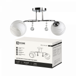 Светильник потолочный под лампу AURA PERLA-WH-3E27 3хЕ27 матовый плафон хромированный корпус IN HOME