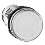 Лампа индикаторная в сборе 1 источник света прозрачная круглая линза, плоская 220-230В AC d22.5мм СВЕТОДИОД. (LED) IP20 SE _