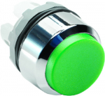 Фронтальная часть нажимной кнопки высок., 1 упр. элемент цвет зеленый с круг. линзой, без фиксации, ABB