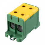 Клемма вводная силовая КВС 16-95мм² 2-рядная желто-зеленая PE распределительная REXANT