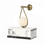 Светильник настенный под лампу AURORA DROP-G9-LT 1хG9 матовый плафон, латунный корпус IN HOME