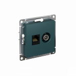 Розетка 2гн комп+ТВ RJ45+TV с/у изумруд механизм кат.5е AtlasDesign Systeme Electric (1/10)