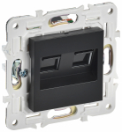 Розетка 2гн комп+комп RJ45+RJ45 с/у черный кат.5E механизм SK-K03Bl SKANDY IEK (1/10/100)