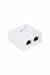 WRline Розетка компьютерная RJ-45, категория 5e, экранированная, двойная, внешняя, Dual IDC, цвет белый