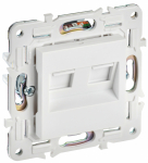 Розетка 2гн комп+комп RJ45+RJ45 с/у белый арктический кат.5E механизм SK-K03W SKANDY IEK (1/10/100)