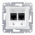 Розетка 2гн комп+комп RJ45+RJ45 с/у белый механизм кат.6 Sedna Schneider Electric