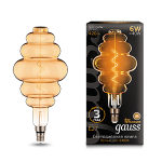 Лампа светодиод 6Вт 420Лм 2400К Е27 золото flexible Honeycomb LED Gauss Filament 1/6