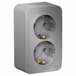 Розетка 2гн с З/К о/у алюминий изол.пласт. 16А IP20 Blanca Systeme Electric (1/16)