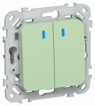 FLITE Выключ. 2-кл. прох. с инд. 10А ВС62-1-1-ФлФ фис. IEK