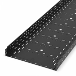 Лоток перфорированный Стандарт 500х80х3000 (1,0 мм) RAL 9005 (6 м/уп) Промрукав