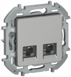 Розетка комп. 2-ая RJ45 кат.6 UTP 6738421 алюм. INSPIRIA IEK Розетка комп. 2-ая RJ45 кат.6 UTP 6738421 алюм. INSPIRIA IEK