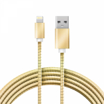 Кабель USB-A - Lightning для Apple, 2,4А, 1м, в золотой металлической оплетке REXANT