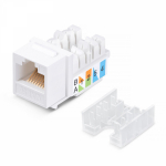 Модуль Keystone Джек RJ-45(8P8C), UTP неэкранированный, CAT 5e, тип 90 градусов, белый REXANT PRO