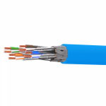 Кабель витая пара кат. 6А экранированный S/FTP, 4 пары, нг(А)-HF, цвет внешней оболочки синий, бухта 500 м