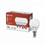 Лампа светодиодная LED-ШАР-VC 4PACK 14Вт 230В Е14 4000К 1330Лм (4шт./упак) IN HOME